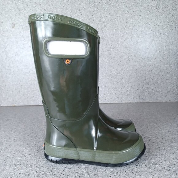 BOGS Rainboot Dark Hunter Green Kids Waterproof Shoes - Picture 2 of 8